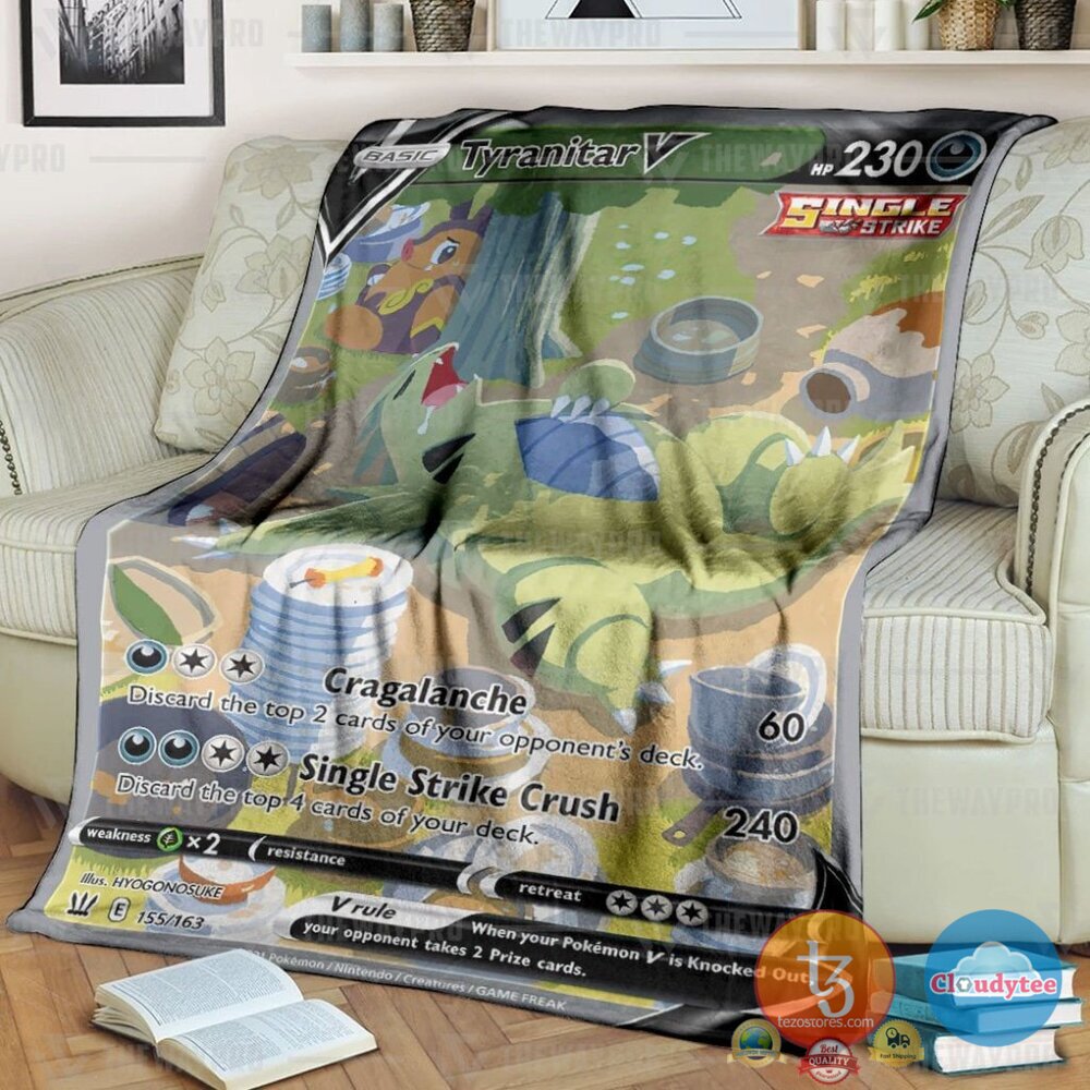 Pokemon Tyranitar V Blanket Pokemon Tyranitar V Blanket