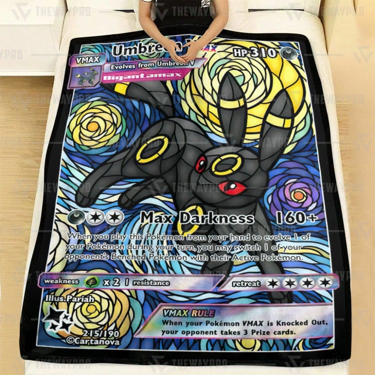 Pokemon Umbreon Van Gogh Hybrid Stain Glass Blanket Pokemon Umbreon Van Gogh Hybrid Stain Glass Blanket