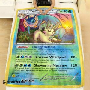 Pokemon Vaporeon And Leafeon Duo Blanket