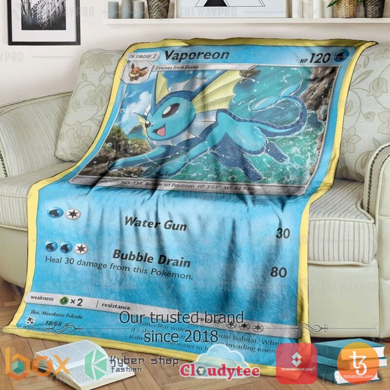 Pokemon Vaporeon Hidden Fate Blanket 2 Pokemon Vaporeon Hidden Fate Blanket 2