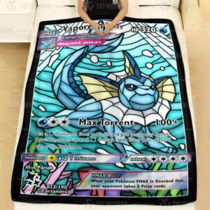 Pokemon Vaporeon Hybrid Vmax Stain Glass Blanket