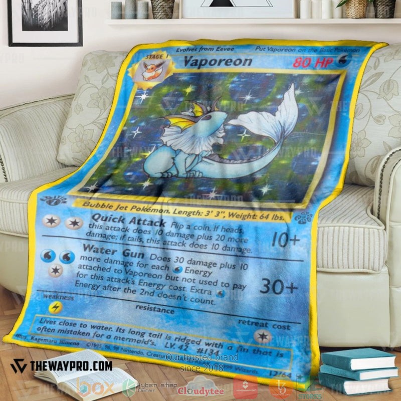 Pokemon Vaporeon Jungle Soft Blanket Pokemon Vaporeon Jungle Soft Blanket