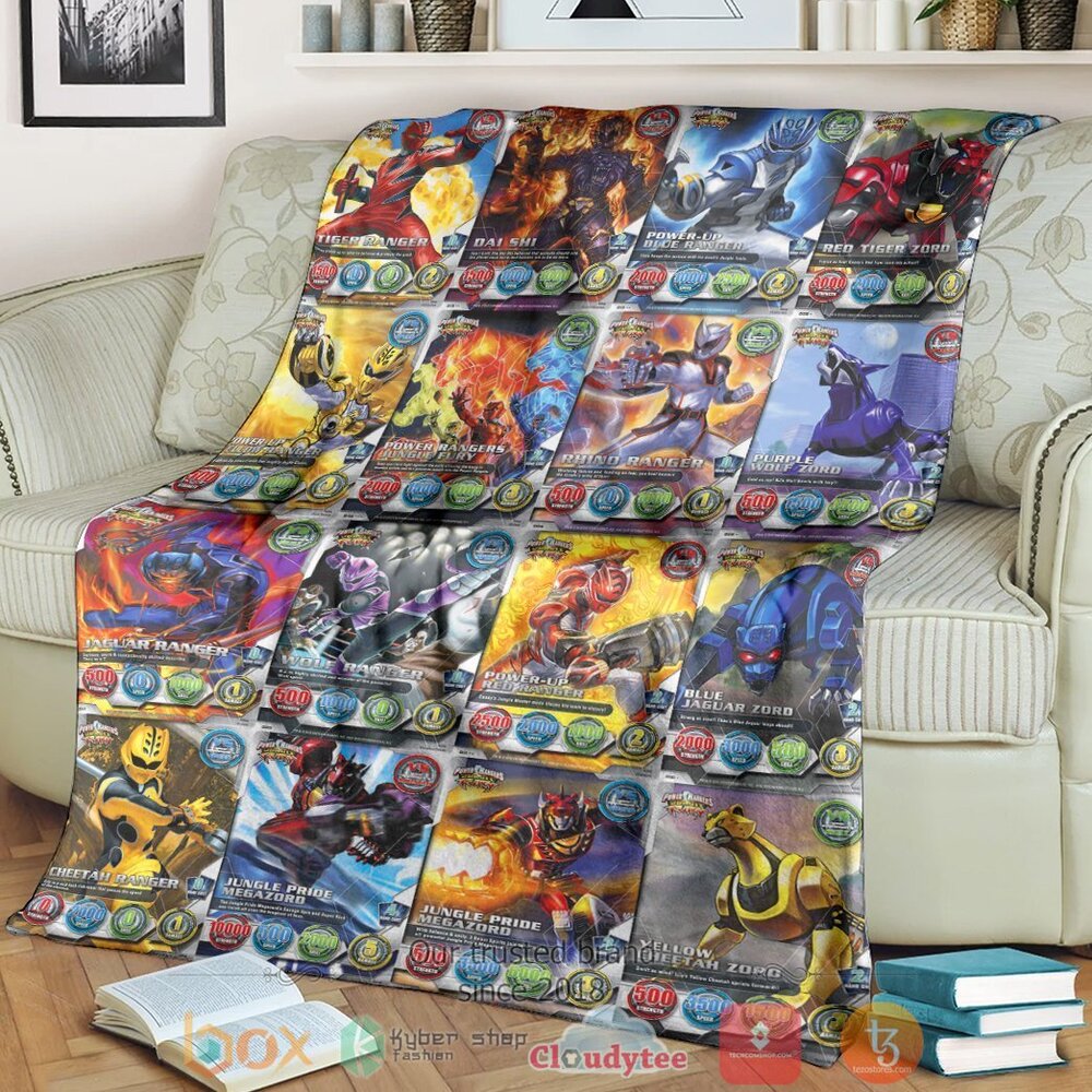 Power Rangers Jungle Fury Cards Custom Soft Blanket Power Rangers Jungle Fury Cards Custom Soft Blanket