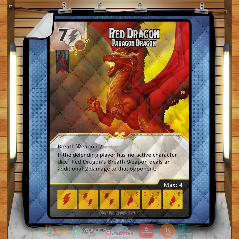 Red Dragon Quilt Blanket Red Dragon Quilt Blanket