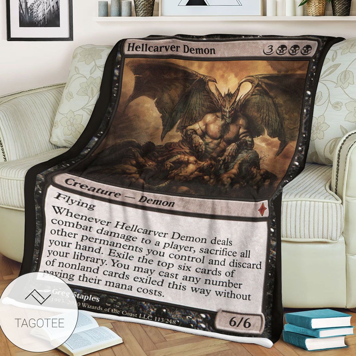 Roe 113 Hellcarver Demon Game Mtg Magic The Gathering Blanket Roe 113 Hellcarver Demon Game Mtg Magic The Gathering Blanket