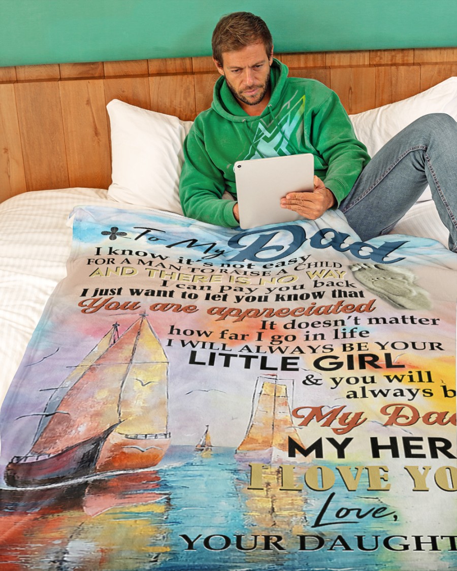 Sailboat To My Dad From Daughter Saying I Love You Blanket Sailboat To My Dad From Daughter Saying I Love You Blanket