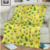 Avocado Yellow Pattern Print Blanket