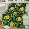Avocado Floral Palm Leaves Pattern Print Blanket