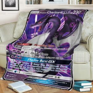 Shadow Charizard Gx Pokemon Fleece Blanket