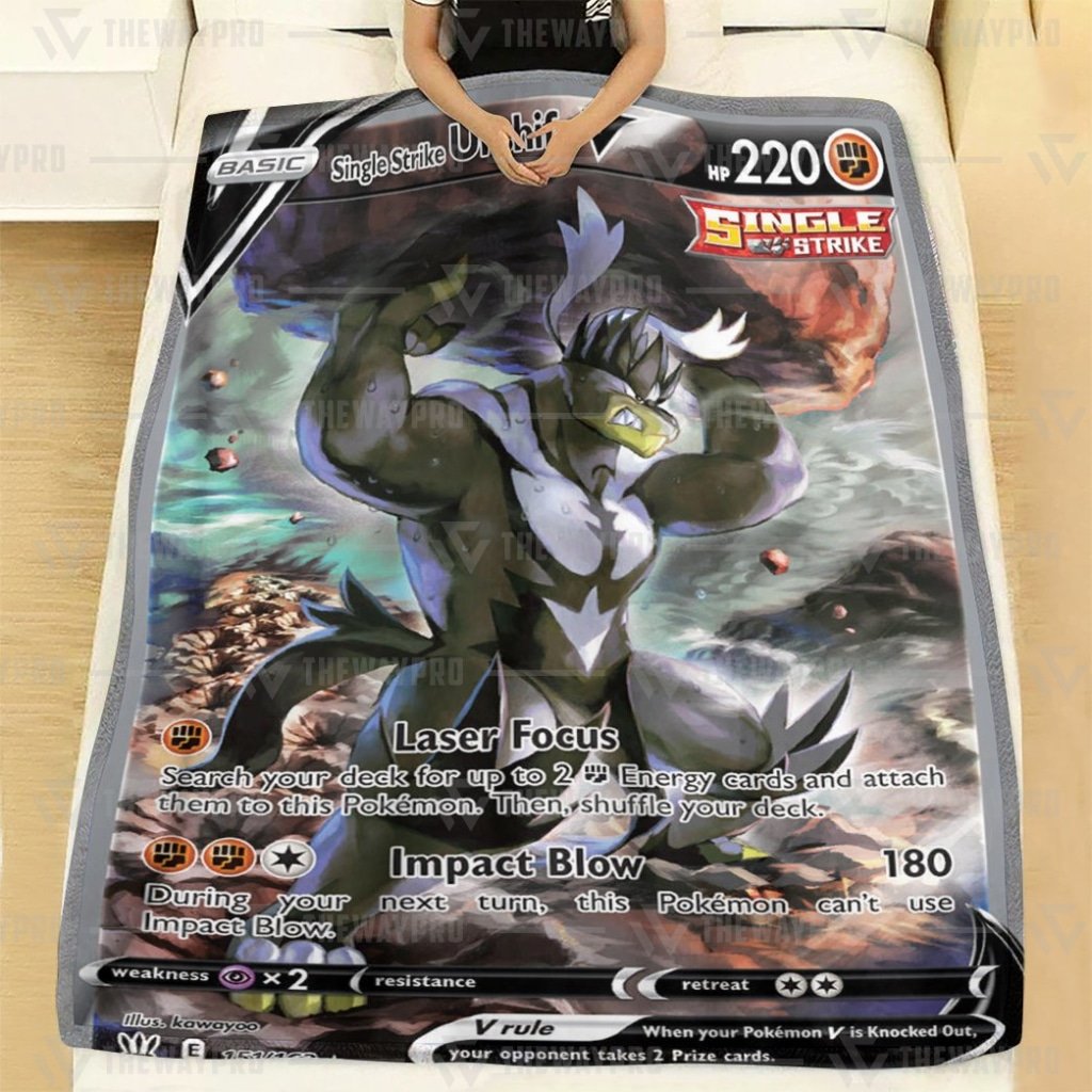 Single Strike Urshifu V Pokemon Blanket Single Strike Urshifu V Pokemon Blanket