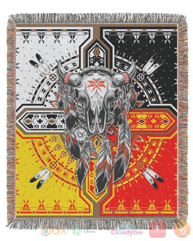 Skull Native Animal American Pattern Blanket Skull Native Animal American Pattern Blanket