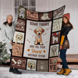 Some Things Just Fill Your Heart Goldendoodle Fleece Blanket