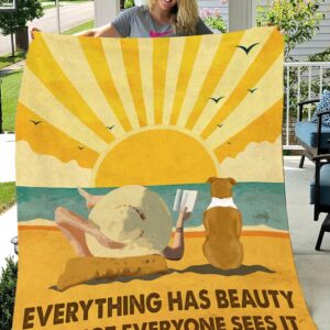 Summer With Your Dog Everything Has Beauty But Not Everyone Sees It Blanket