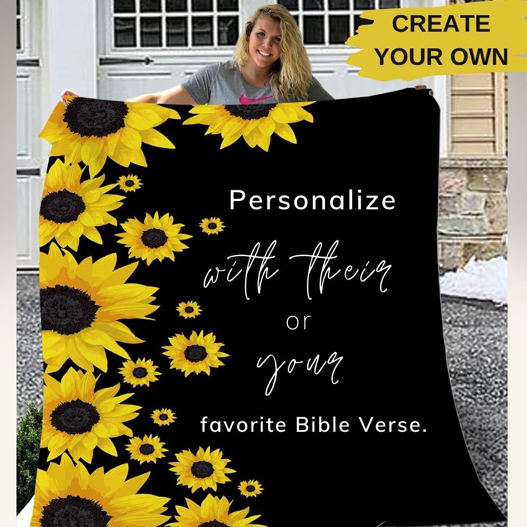 Sunflower Custom Personalized Blanket Sunflower Custom Personalized Blanket