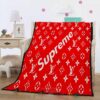 Supreme Louis Vuitton Red Pattern Blanket