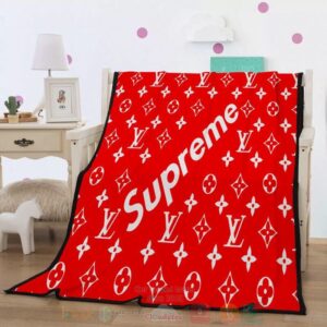 Supreme Louis Vuitton Red Pattern Blanket