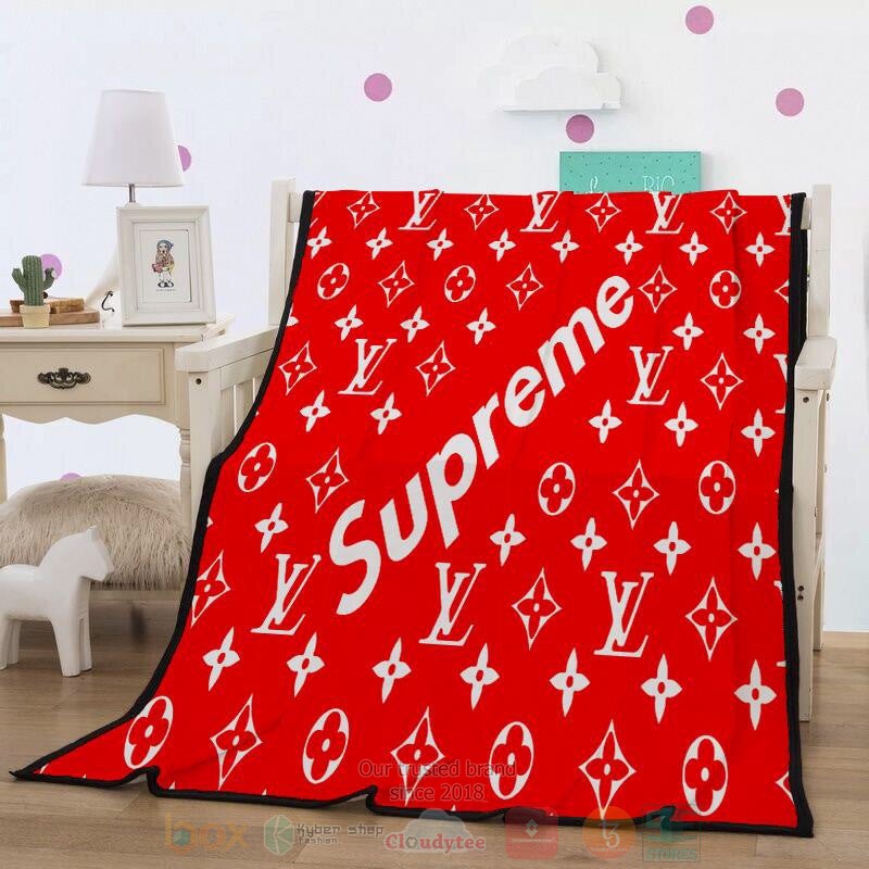 Supreme Louis Vuitton Red Pattern Blanket Supreme Louis Vuitton Red Pattern Blanket