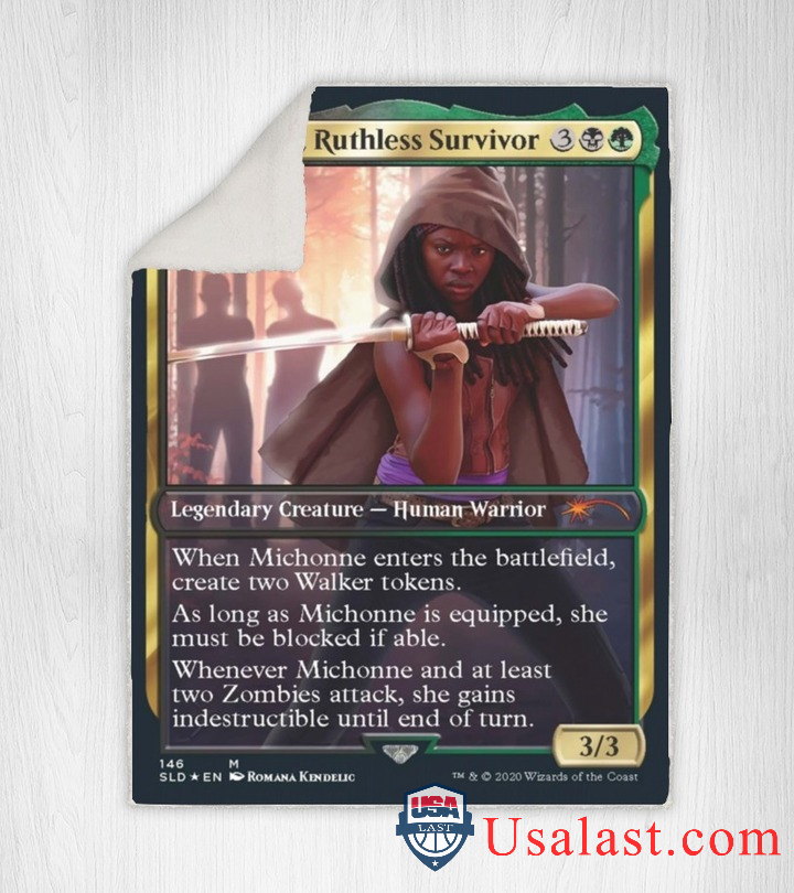 The Walking Dead Michonne Ruthless Survivor Fleece Blanket The Walking Dead Michonne Ruthless Survivor Fleece Blanket