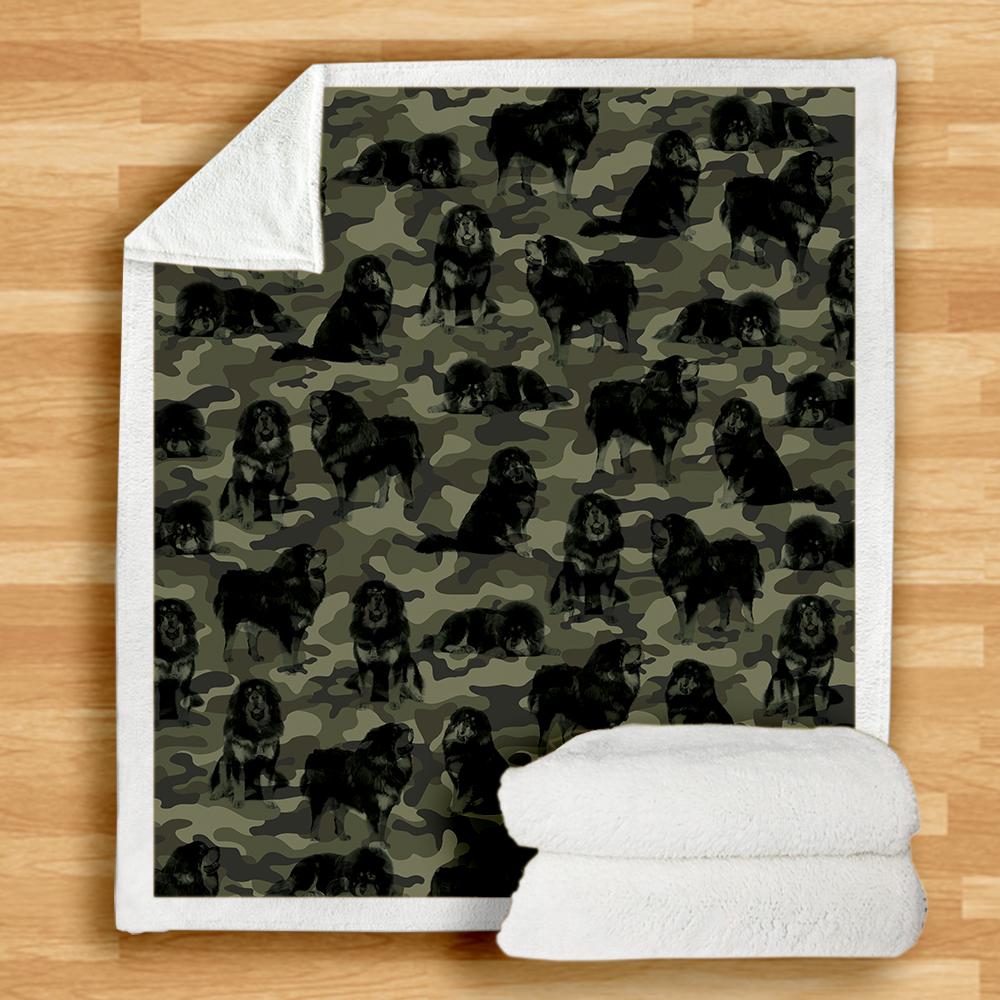Tibetan Mastiff Camo Blanket Tibetan Mastiff Camo Blanket