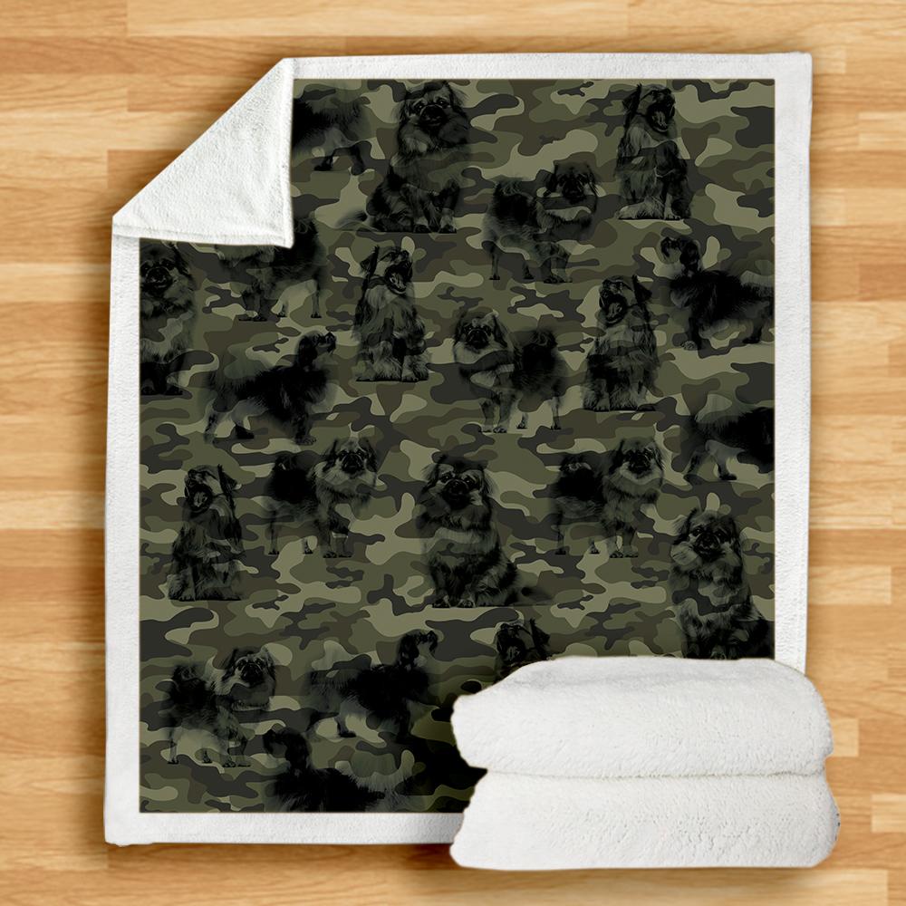 Tibetan Spaniel Camo Blanket Tibetan Spaniel Camo Blanket