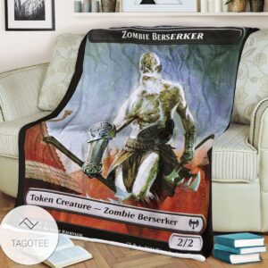 Tkhm 9 Zombie Berserker Mtg Game Magic The Gathering Blanket