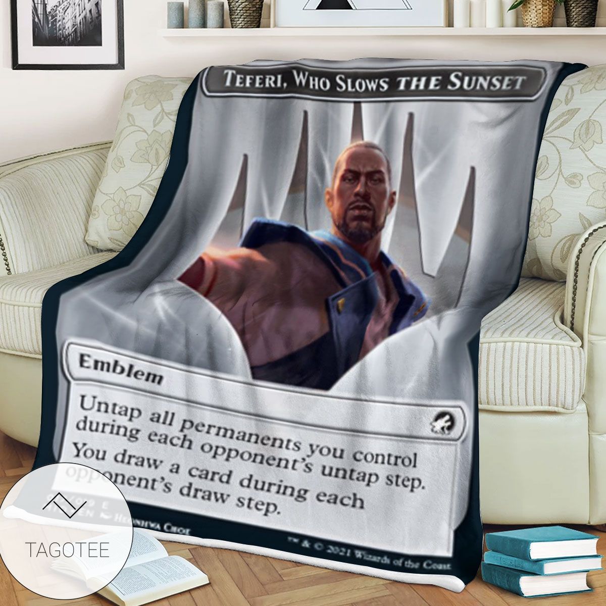 Tmid 17 Teferi Who Slows The Sunset Emblem Mtg Game Magic The Gathering Blanket Tmid 17 Teferi Who Slows The Sunset Emblem Mtg Game Magic The Gathering Blanket