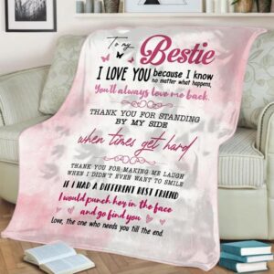 To My Bestie Thank You For Standing By My Side Blanket