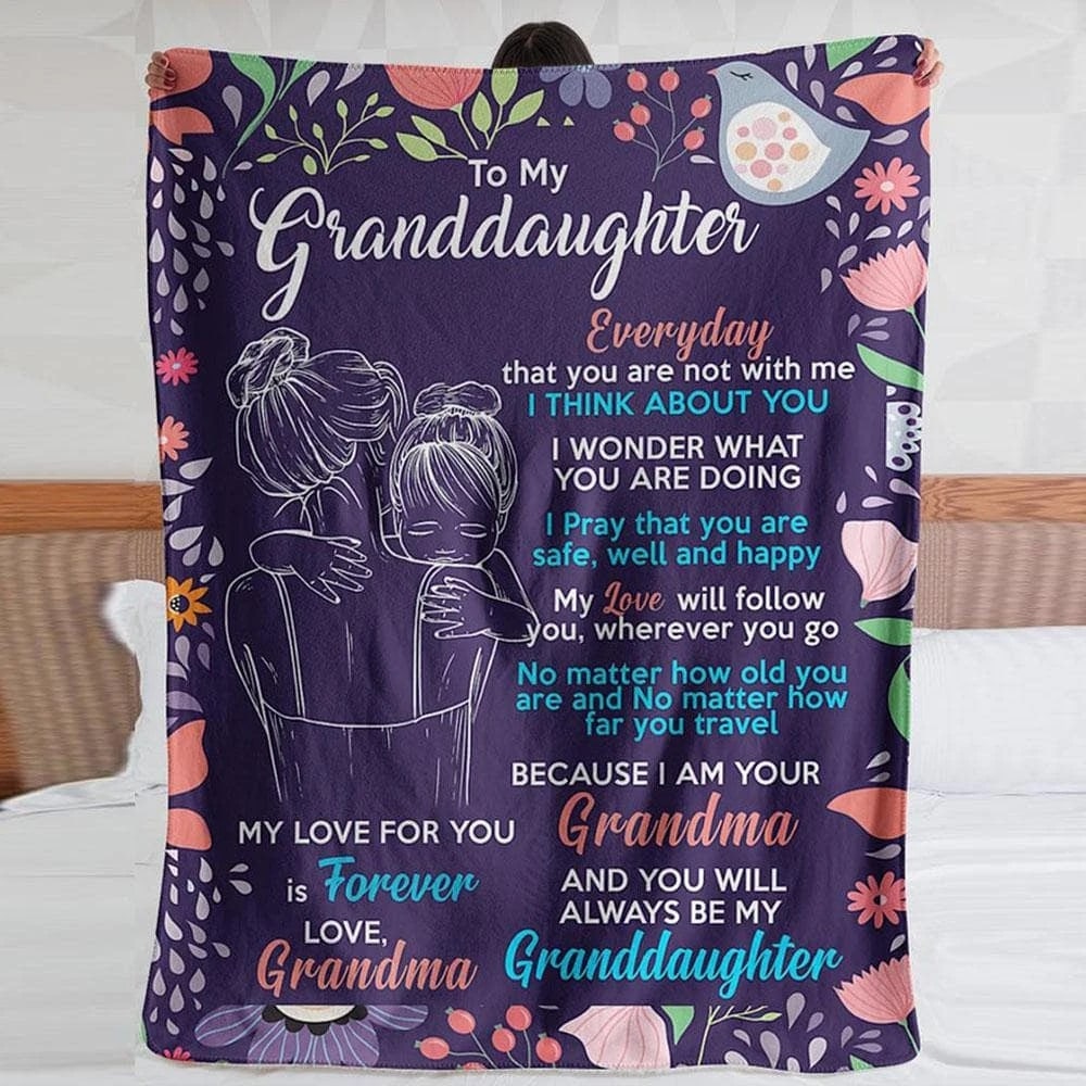 To My Granddaughter My Love For You Is Forever Love Grandma Blanket To My Granddaughter My Love For You Is Forever Love Grandma Blanket