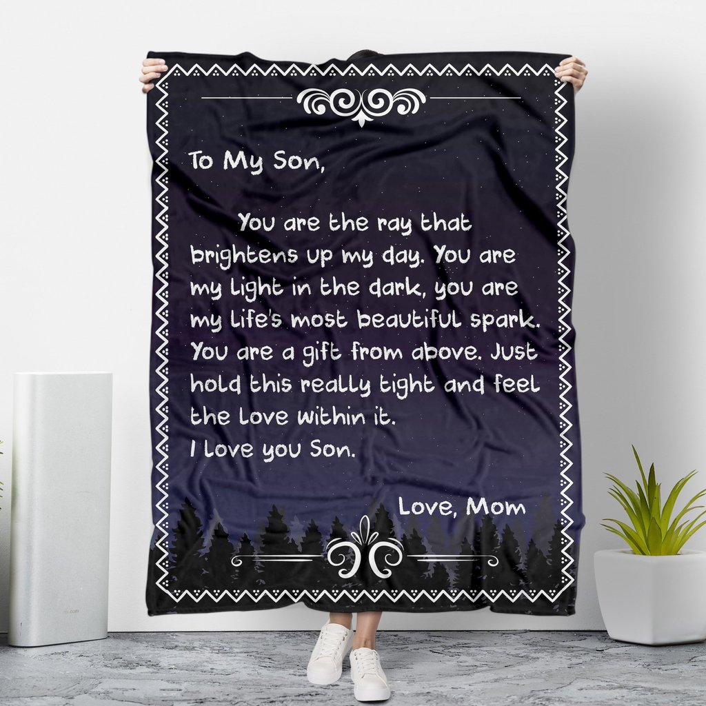 To My Son You Are My Light In The Dark Love Mom Full Printing Blanket To My Son You Are My Light In The Dark Love Mom Full Printing Blanket