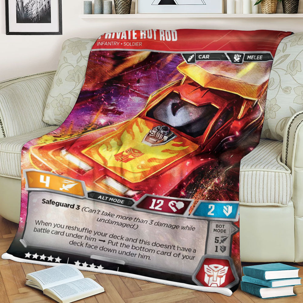 Transformers Private Hot Rod Infantry Soldier Sherpa Blanket Transformers Private Hot Rod Infantry Soldier Sherpa Blanket