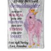 Unicorn To My Granddaughter Good Night Darling Your Grandma Blanket