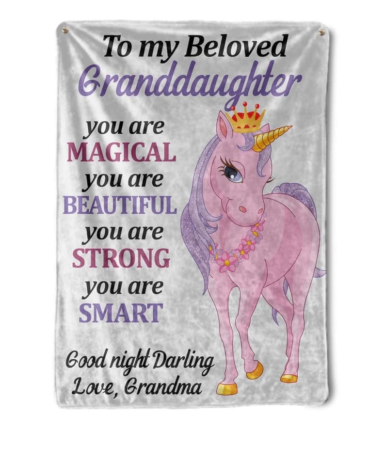 Unicorn To My Granddaughter Good Night Darling Your Grandma Blanket Unicorn To My Granddaughter Good Night Darling Your Grandma Blanket