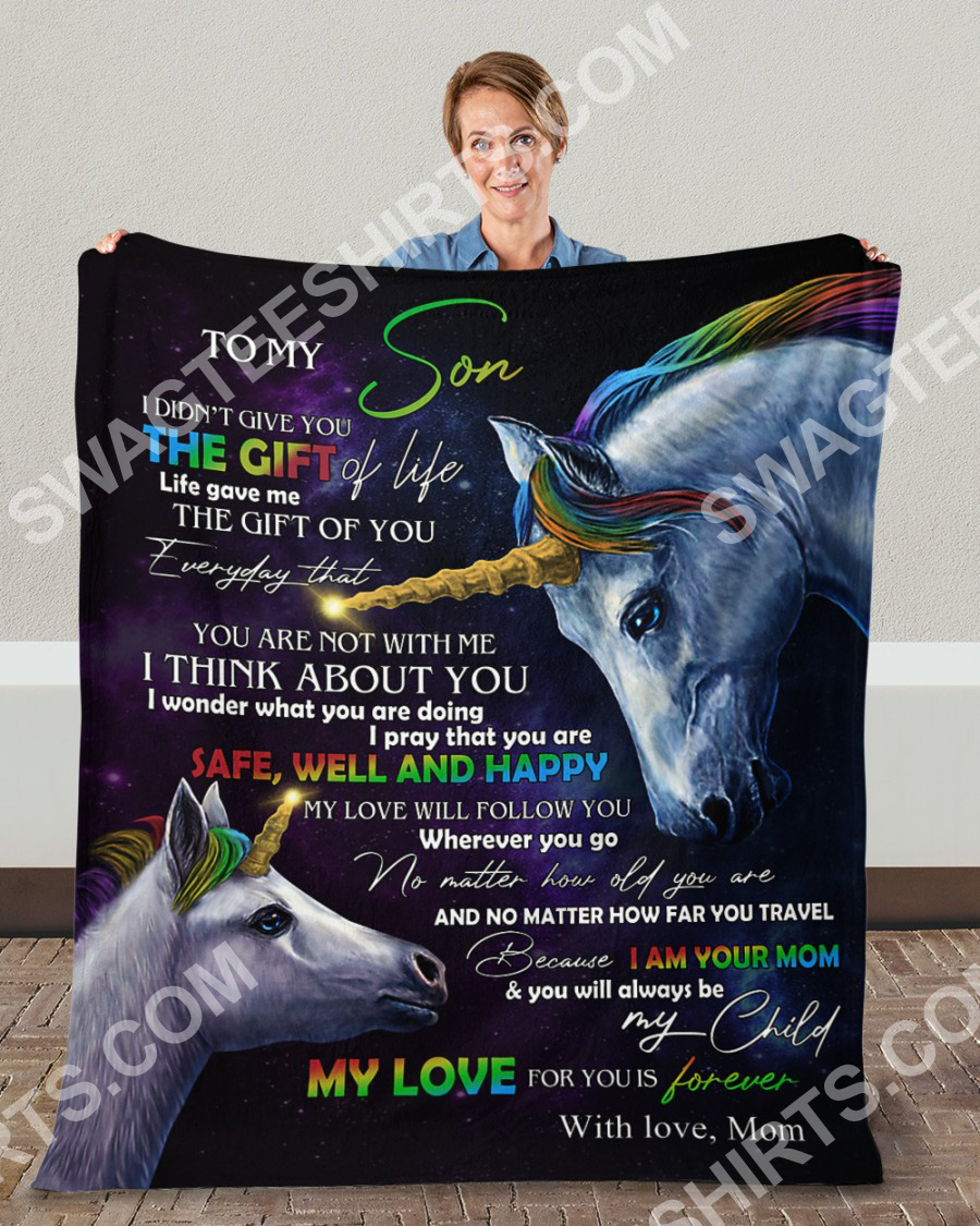 Unicorn To My Son My Love For You Is Forever Your Mom Blanket Unicorn To My Son My Love For You Is Forever Your Mom Blanket