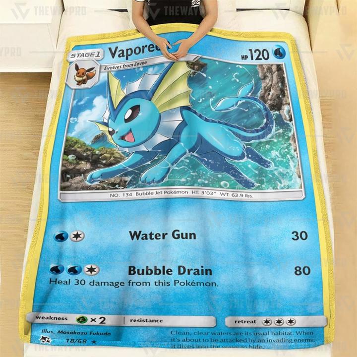 Vaporeon Hidden Fate Pokemon Blanket Vaporeon Hidden Fate Pokemon Blanket