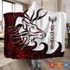Viking Eikthyrnir Red White Blanket