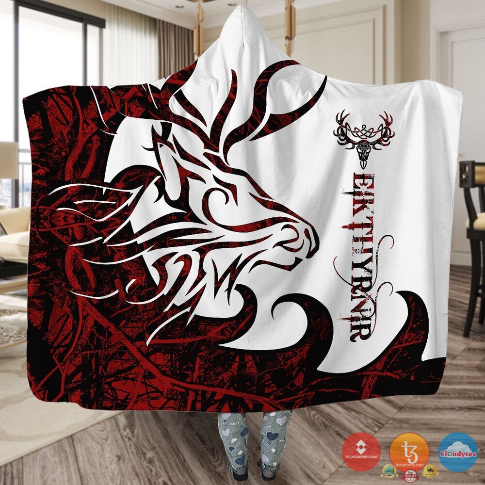 Viking Eikthyrnir Red White Blanket Viking Eikthyrnir Red White Blanket