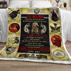 Viking Fenrir To My Son Never Feel That You Are Alone Love Dad Blanket