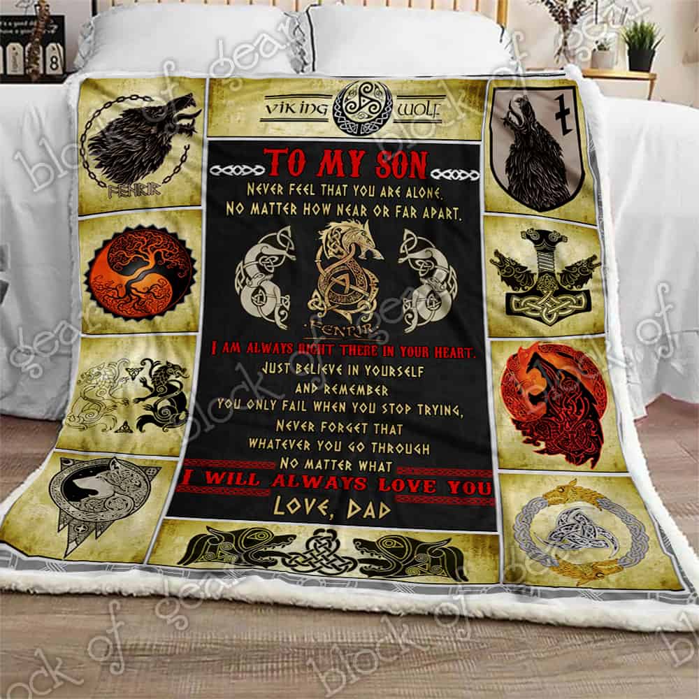 Viking Fenrir To My Son Never Feel That You Are Alone Love Dad Blanket Viking Fenrir To My Son Never Feel That You Are Alone Love Dad Blanket