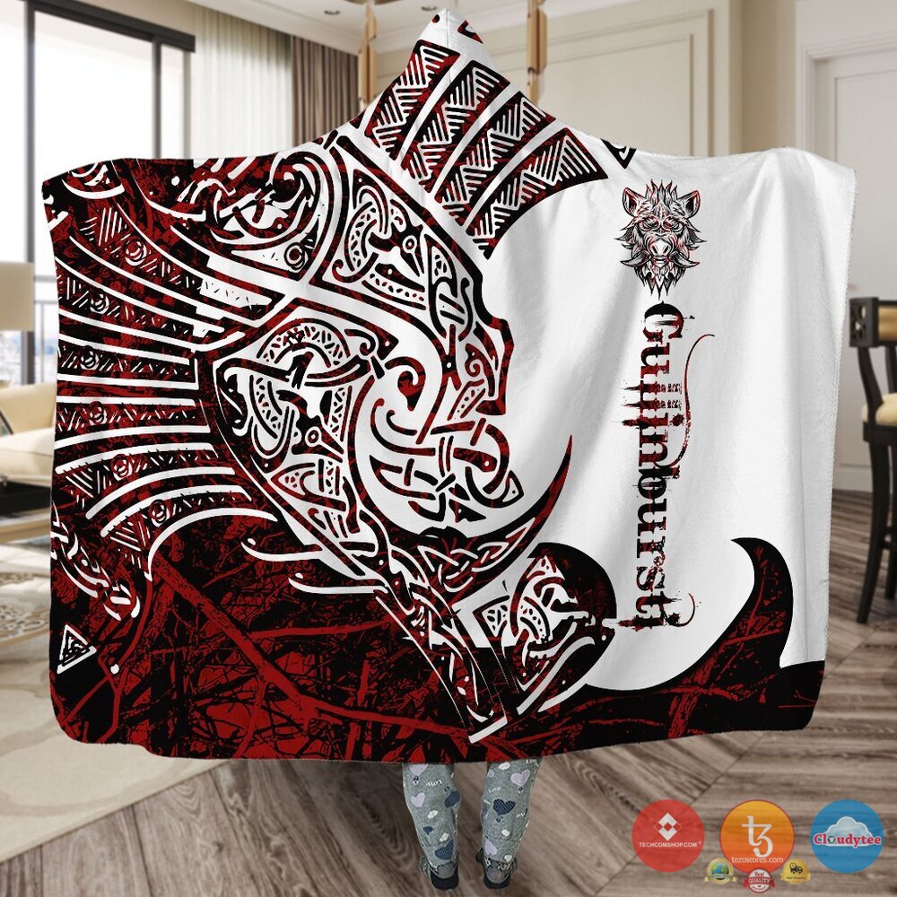 Viking Gullinbursti Red White Blanket Viking Gullinbursti Red White Blanket