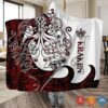 Viking Kraken Red White Blanket