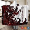 Viking Lycanthrope Red White Blanket