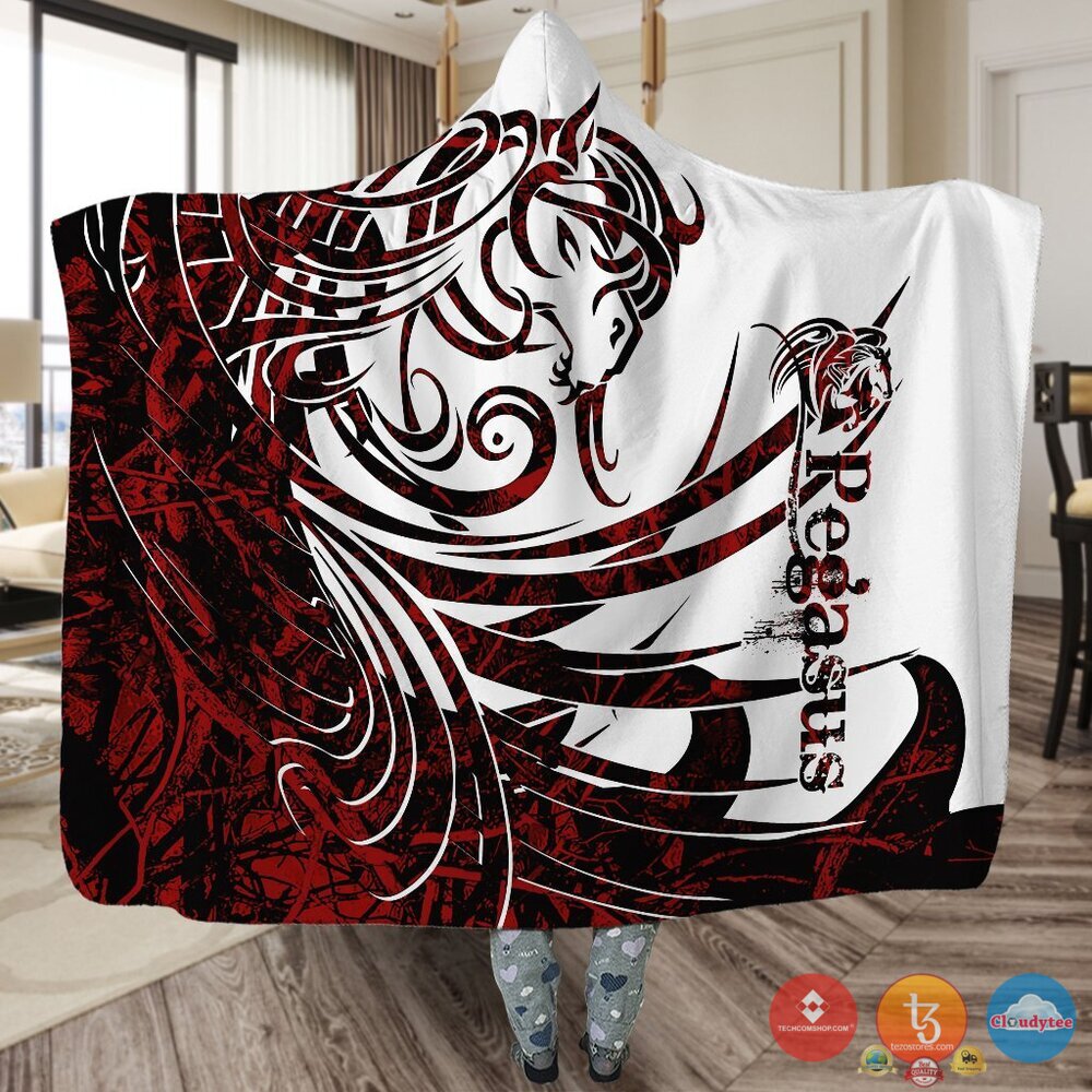 Viking Pegasus Red White Blanket Viking Pegasus Red White Blanket