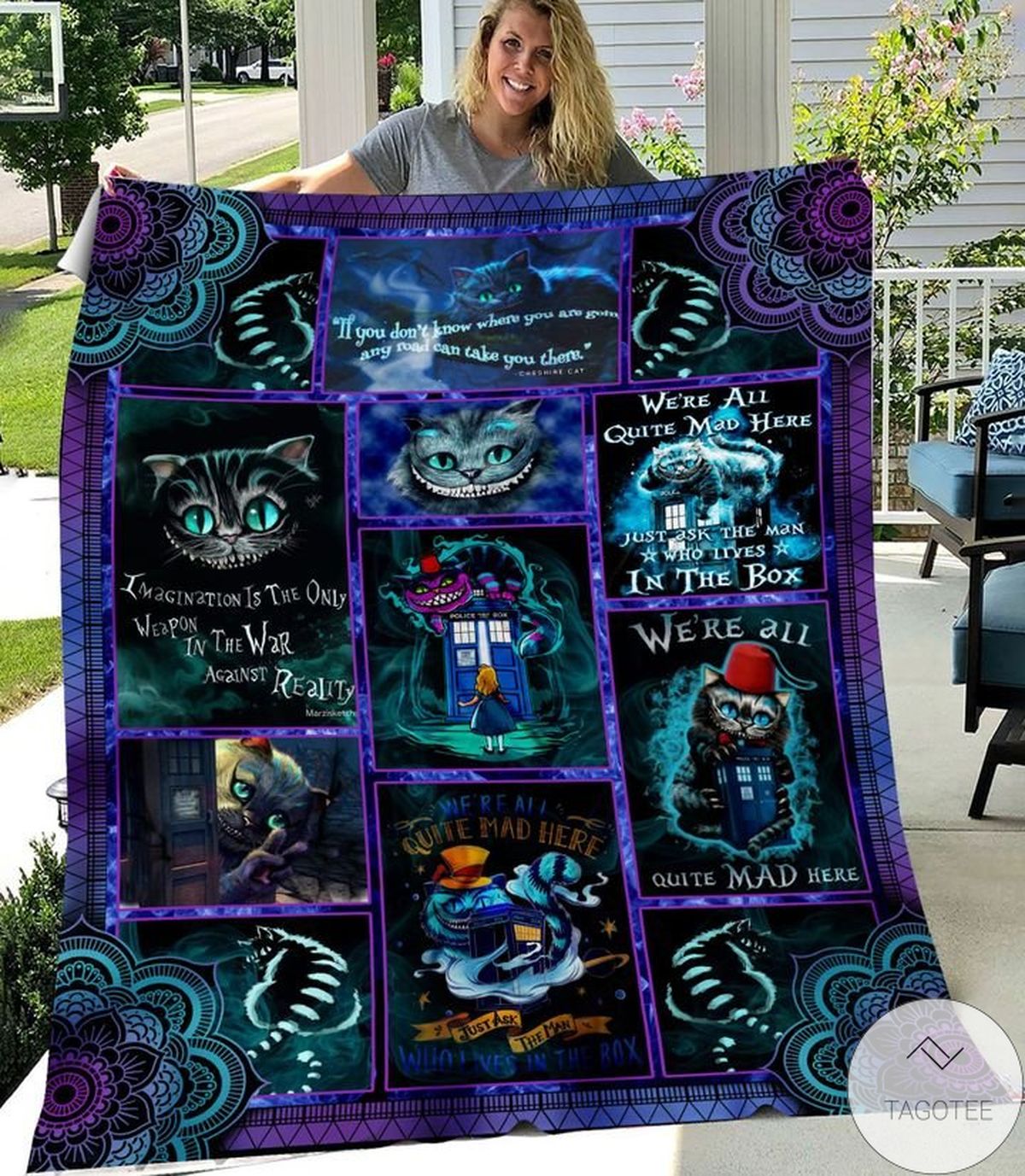 We All Mad Here Cheshire Cat Dr Who Blanket We All Mad Here Cheshire Cat Dr Who Blanket