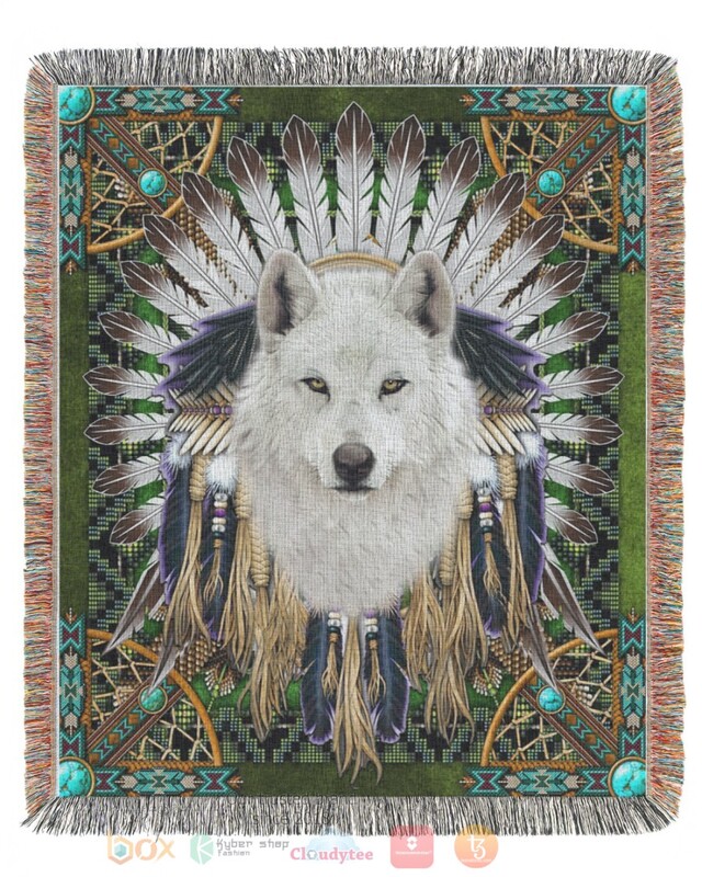Wolf Native American Blanket Wolf Native American Blanket