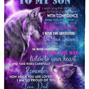 Wolf To My Son Remember How Much You Are Loved I Am So Proud Of You Blanket