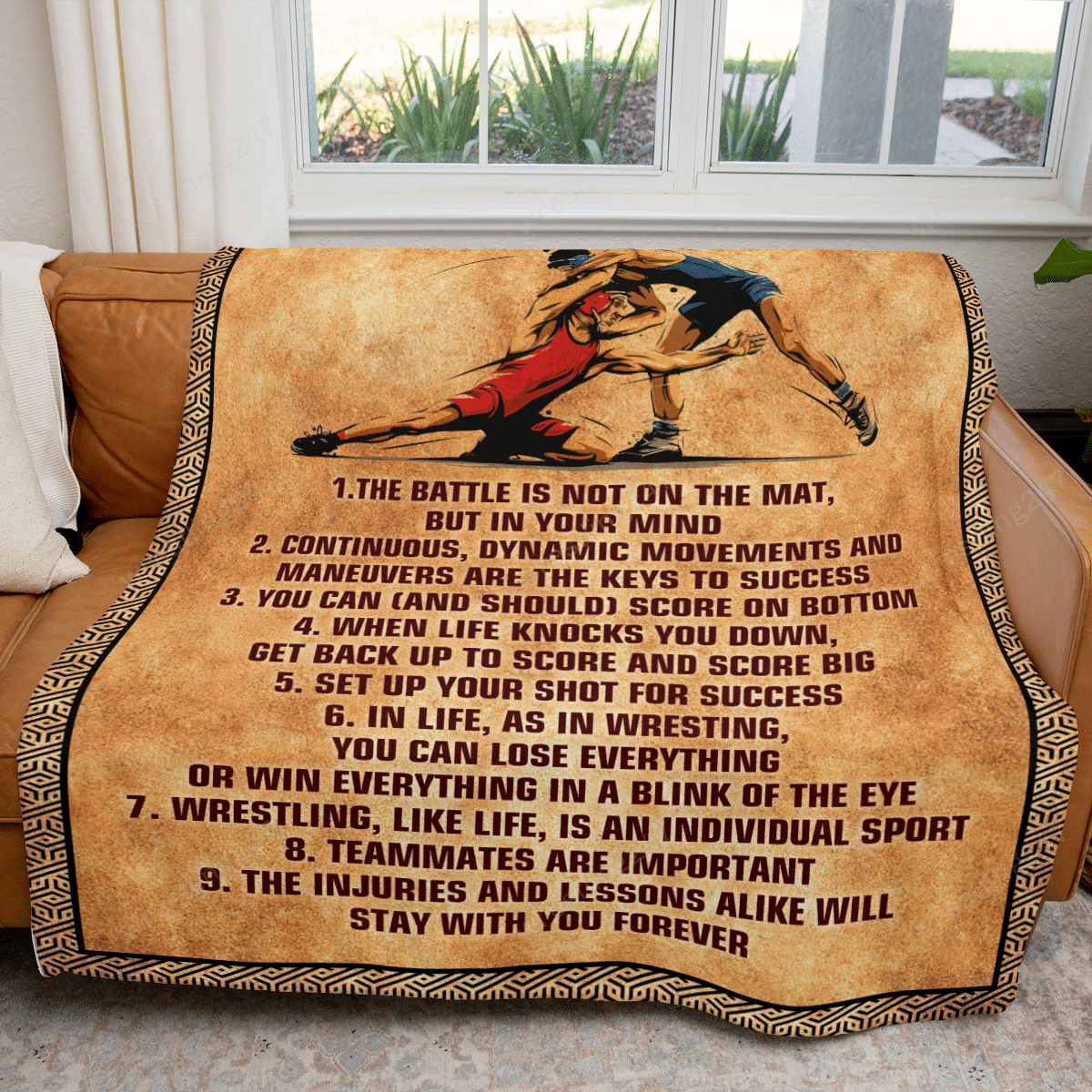 Wrestling Life Lessons Fleece Blanket Wrestling Life Lessons Fleece Blanket