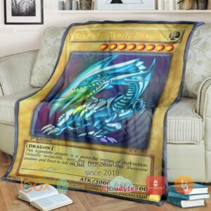 Yu Gi Oh Blue Eyes White Dragon 1St Edition Blanket 3