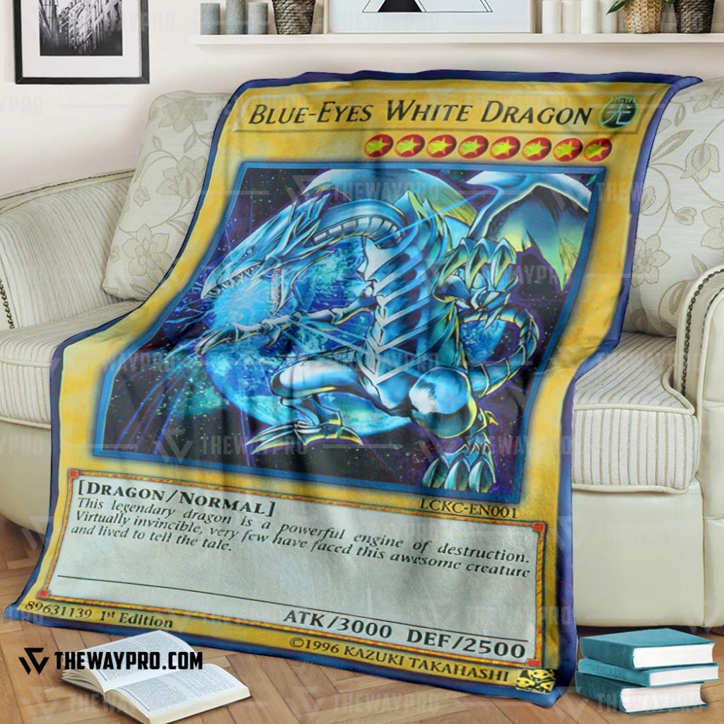 Yu Gi Oh Blue Eyes White Dragon 3000 Blanket Yu Gi Oh Blue Eyes White Dragon 3000 Blanket