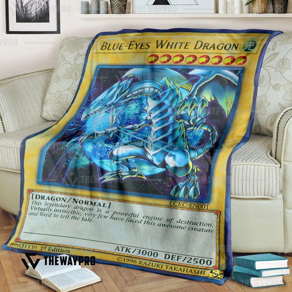 Yu Gi Oh Blue Eyes White Dragon Blanket Yu Gi Oh Blue Eyes White Dragon Blanket