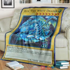 Yu Gi Oh Blue Eyes White Dragon Soft Blanket
